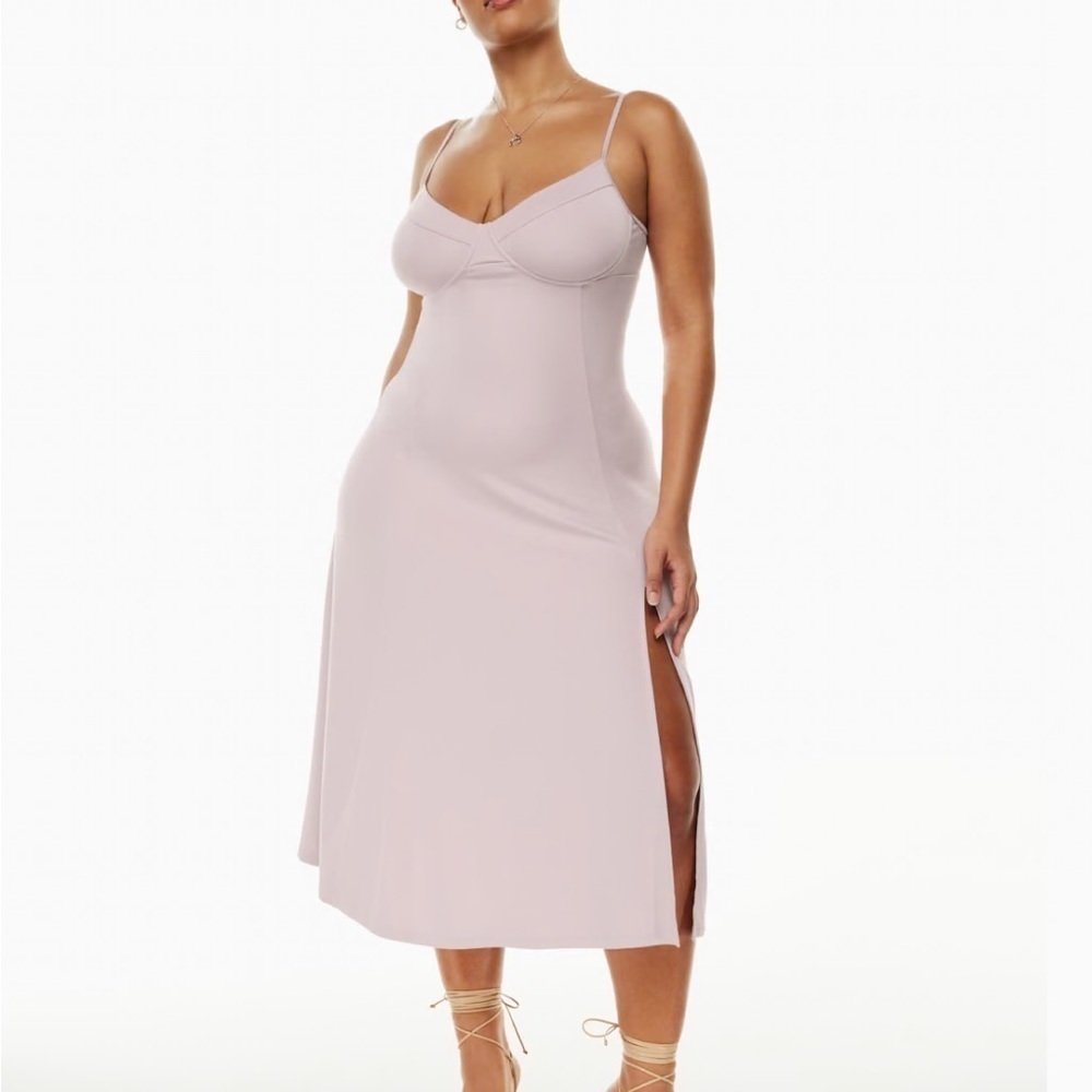 Aritzia Wilfred Montague Dress Lilac Purple Bustier Slim Fit Midi Party Sz S NEW